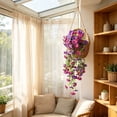 thumbnail image 4 of Artificial Purple & Pink Morning Glory Hanging Vine, Faux Trailing Petunia Flower Bouquet, Fake Hanging Plant for Indoor/Outdoor Porch and Patio Decor, 4 of 6