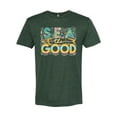 thumbnail image 2 of Wild Bobby Sea The Good Surfboard Sun Rise Good Vibes Nature Lover Men Premium Tri Blend Tee, Forest Green, Large, 2 of 6