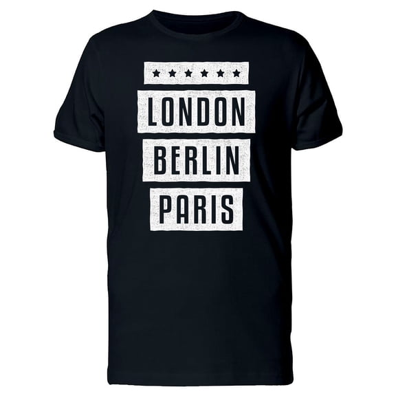 Retro London Berlin Paris Tee Men's -Image by Shutterstock