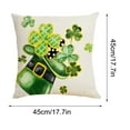 thumbnail image 3 of Moocorvic St Patricks Day Pillow Cover 18X18 Black White Plaid Bow Print Farmhouse Holiday Spring Pillow Case Decorations for Home Sofa Couch (Green), 3 of 8