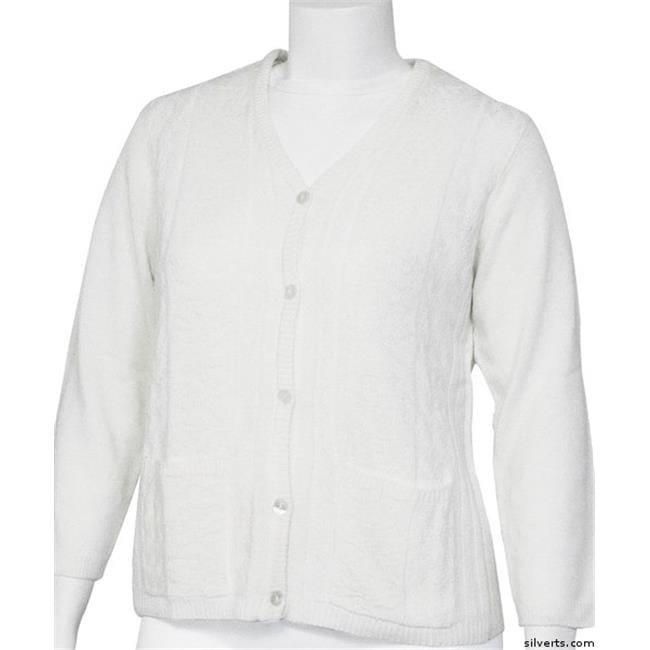 white lightweight cardigan sweater