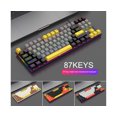 thumbnail image 2 of K80 87 Keys Mechanical Keyboard Blue Switch Ergonomic Non-slip Sensitive Mix Backlit Color Matching USB Desktop Wired Gaming Keyboard for Gamer - P, 2 of 5