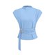 thumbnail image 5 of Camisas de Manga Corta para las Mujeres Casual V-Cuello Plegado Vendaje Suéter Blusa, Ligero Top de Verano, 5 of 6