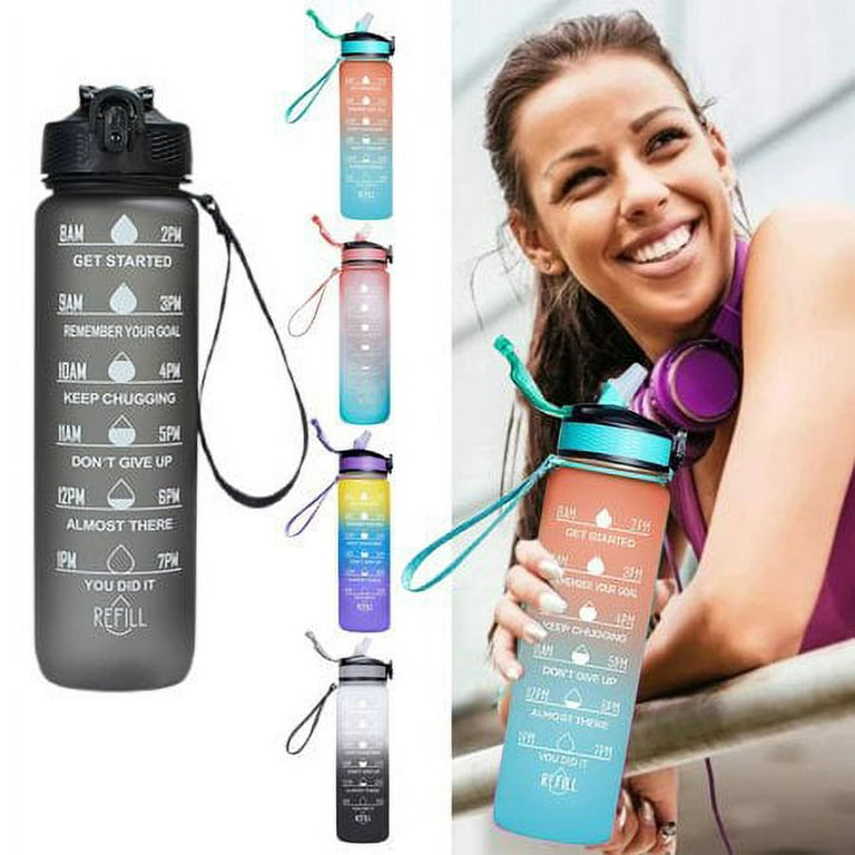 7 Pcs 32 oz Water Bottle with Times Motivational Frosted Plastic Bottle BPA  Free Aesthetic Water Bot…See more 7 Pcs 32 oz Water Bottle with Times