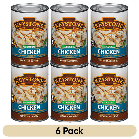 (6 Cans Pack) Keystone All Natural Chicken 14.5 oz Can ✅ Emergency Survival Food For Camping Hiking and Backpacking Ready to Eat ✅