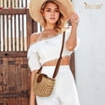 thumbnail image 4 of JASGOOD Women Straw Crossbody Bags Casual Vacation Summer Woven Bag with Inner Pocket Khaki, 4 of 9
