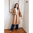 thumbnail image 2 of Lentta Womens Long Trench Coat Single Breasted Oversized Windproof Overcoat Fashion Outerwear, 2 of 7