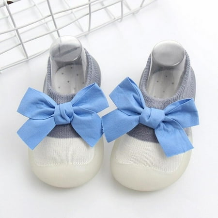

Xinhuaya Baby Socks Shoes Infant Color Matching Cute Bowknot Bebe Footwear Soft Soled Child Floor Socks Shoes Toddler Girls First Walkers