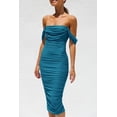 thumbnail image 4 of Vestido PRETTYGARDEN 2025 Ajustado con Hombros Descubiertos Ruched Talla L, 4 of 7