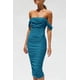thumbnail image 4 of Vestido PRETTYGARDEN 2025 Ajustado con Hombros Descubiertos Ruched Talla L, 4 of 7