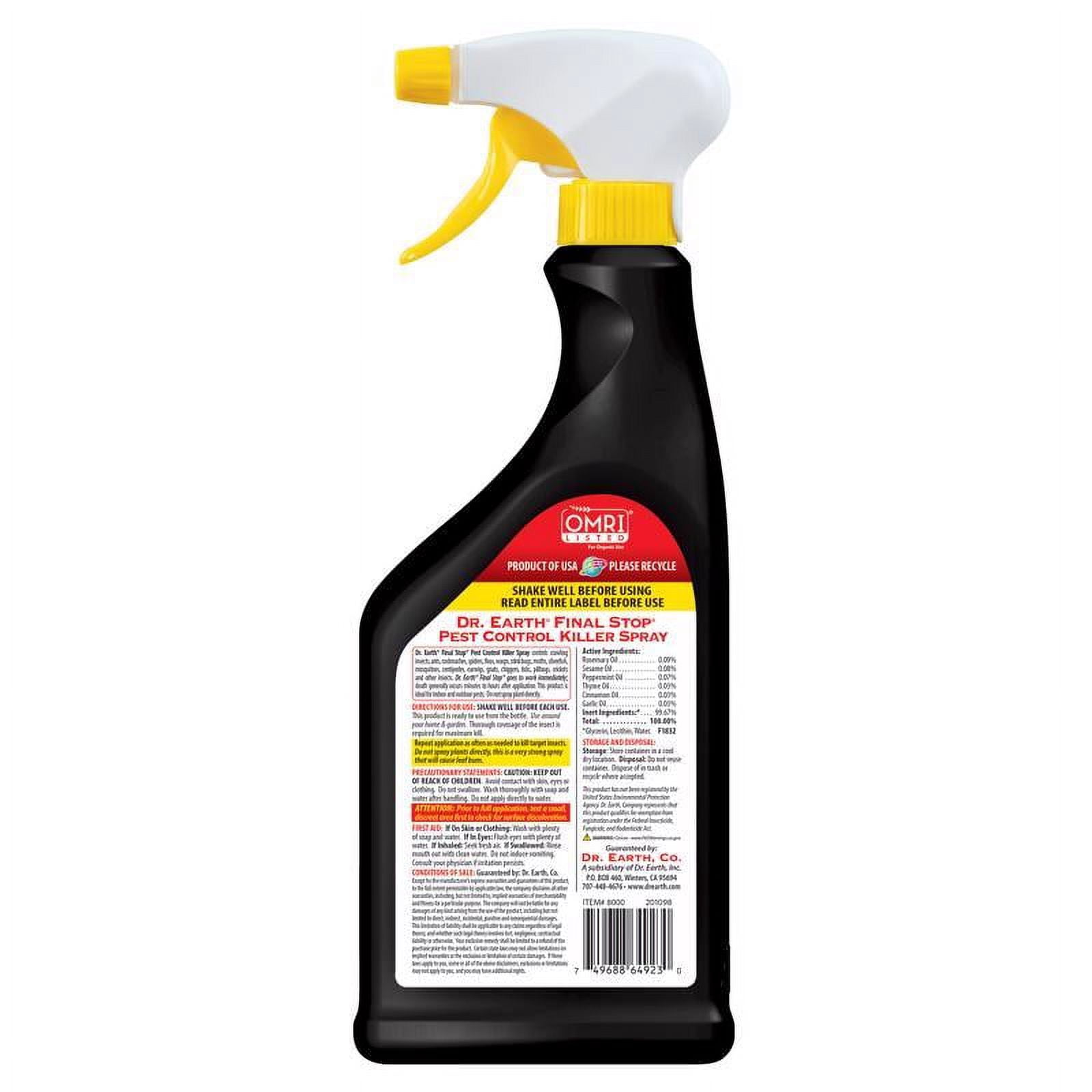 Dr. Earth Final Stop Pest Control Killer Spray Ready To Use 24 Oz