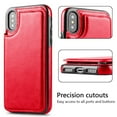 thumbnail image 3 of TekDeals Leather Flip Wallet Card Holder Case Cover For Apple iPhone 13 12 11 Pro, Pro Max, XS Max, XS, XR, X, 8, 7, 6, 6 Plus, 6S, 6S Plus, Red, 3 of 5