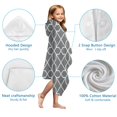 thumbnail image 7 of Gray Geometric Quatrefoil Pattern Hooded Bath Towel，50"x30" for Ages 3 To 12 Kids, Quick Dry Lightweight Soft Microfiber Hood Beach Towel Cover Up for Kids, 7 of 7