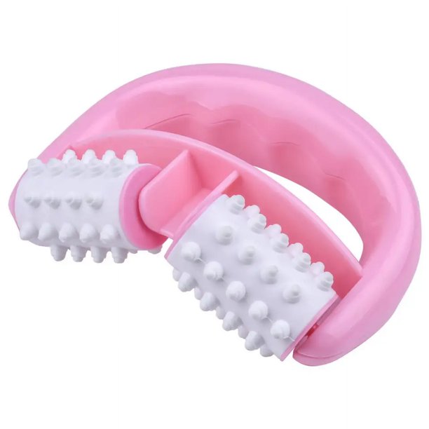 Masajeador corporal Masaje de celulitis Rodillo portátil para aliviar el dolor muscular Recuperar las piernas y la espalda (2 piezas azul y rosa)