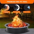thumbnail image 4 of 39-Inch Round Fire Pit Ring Insert for Above In-Ground Wood Burning, 2.5MM Steel, 4 of 7