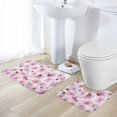 thumbnail image 5 of Cherry Blossom Bathroom Rugs Set 2 Pieces, Bathroom Set - Quick Drying Bath Mat And U-Shaped Toilet Rug, Water Absorbent Bath Carpet For Bedroom Floor Living Room, Machine Washable, 5 of 6