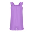 thumbnail image 7 of mgoYE Girl Sets Size 7-8 Toddler Girl Clothes Layered Ruffle Top Floral Shorts Cute Toddler Girls Summer Outfits 2Pcs Clothing Set(Purple,9-10 Years), 7 of 7