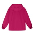 thumbnail image 4 of YUTK Manteaux de Pluie Trench pour Femmes, Veste à Capuche à Manches Longues avec Poches pour Femmes à la Mode (Rouge, G), 4 of 4