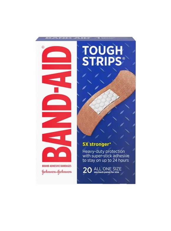Band-Aid Brand Tough Strips Durable Adhesive Bandage, One Size, 20 ct