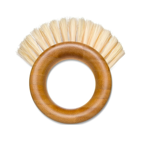 Full Circle The Ring Bamboo Ergonomic Fruit & Veggie Cleaning Brush - Recycled Plastic & Plant Fiber Bristles