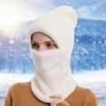 thumbnail image 2 of Generic Women Winter Outdoor Riding Headgear Cold-Proof Ski Cap Warm Bib Face Mask Integrated Cold-Proof Hood Hat Women'S Elegant Knit Bonnet Hat Women'S Fashionable Knit Head Wrap Hat, 2 of 5