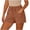 Coffee, variant on Dxzfnsa Cargo Shorts for Women Casual Summer High Waisted Chino Shorts Ribbed Elastic Waist Utility Pockets Comfy Shorts S-2XL