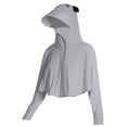 thumbnail image 5 of Bovxnpu Boys Girls Tops Lightweight Long Sleeve Zip Up Hoodie Jacket, Girls Thin Zip-Up Hoodie Sun Protection Jacket Hooded Shirt Pockets Running Outdoor Free Size, 5 of 5