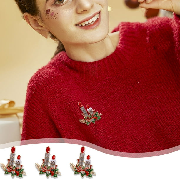 pstuiky Pin navideño para mujer adorno navideño para árbol de Navidad broche accesorio de moda pin de muñeco de nieve navideño.