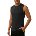 thumbnail image 5 of Jinhomg Men's Sleeveless Tank Top Round Neck Casual Muscle Vest Tee Soft Stretch Breathable Summer Tank Undershirt for Men Black,L, 5 of 7