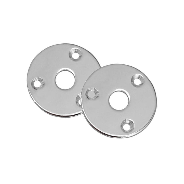 maskred 2pcs Universal Electric Guitar for Jack Bass Socket Cover Output Plate Silver 1Set
