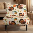 thumbnail image 2 of HELLHERO Turkey Harvest Scene Dustproof Elastic Bottom Armless Accent Chair Cover Stain Protection Armless Accent Chair Protector for Armless Chair, 2 of 8