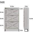 thumbnail image 7 of VEANERWOOD Shoe Storage Cabinet with 3 Flip Drawers & Metal Legs for Entryway, Narrow Shoe Rack Cabinet, Beige, 7 of 7