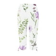 thumbnail image 5 of Bigersell Capris Pants for Women Elastic Waist Capris Pants Floral Printed Cropped Pants Stretchy Yoga Capris Leggings Beach Crop Pants Side Drawstring Capris Leggings Short Pants Green-R L, 5 of 5