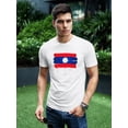 thumbnail image 2 of Grunge Watercolor Flag Of Laos T-Shirt Men -Image by Shutterstock, Male 4X-Large, 2 of 4