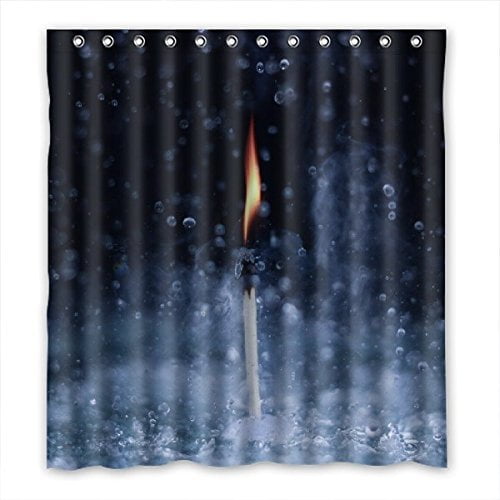 YUSDECOR Raindrop Waterproof Shower Curtain Set with Hooks Bathroom Accessories Size 66x72 inches