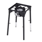 VEVOR Single Burner Outdoor Propane Gas Stove, 100,000 BTU Propane LPG Gas Camping Stove, Heavy Duty Carbon Steel Outdoor Cooker, with Tall Stand & PSI Regulator, for BBQ Camp Home Patio RV Cooking