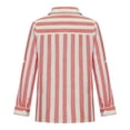 thumbnail image 4 of XuJwPNcy Long Sleeve Shirts for Women Collared V Neck Button down Striped Printed Blouse Tees Casual Baggy Fall Clothes, 4 of 4