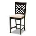 thumbnail image 4 of Baxton Studio Caron Modern and Contemporary Sand Fabric Upholstered Espresso Brown Finished 5-Piece Wood Pub Set, 4 of 7