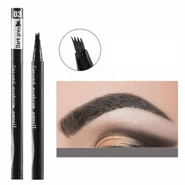 WIFKLSIIPG Four Prong Head Liquid Water Eyebrow Pencil Waterproof Sweat Proof Microblading Eyebrow Pencil with A Micro Fork Tip Applicator Creates Natural Looking Brows 2ml