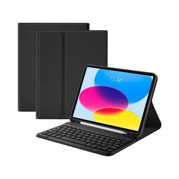 Keyboard Case for iPad 10th Generation 10.9 inch 2022 Model A2696 A2757 A2777 Wireless Detachable Keyboard with Protective Cover with Pencil Holder