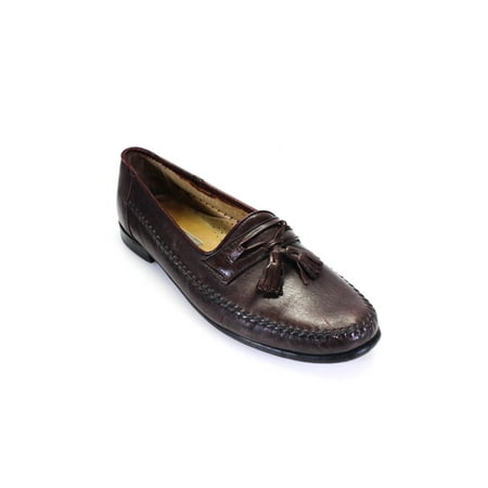 

Pre-owned|Bruno Magli Mens Leather Oxfords Slip On Loafers Brown Size 9