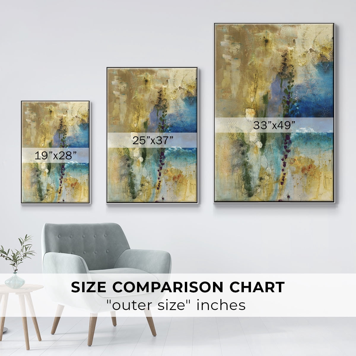 Immerge II Framed Premium Gallery Wrapped Canvas - Ready to Hang - 25 x 37 - White Floating Frame