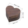 thumbnail image 2 of Caja de anillos de madera, caja de anillos en forma de corazón con 2 ranuras, marrón, 2 of 7