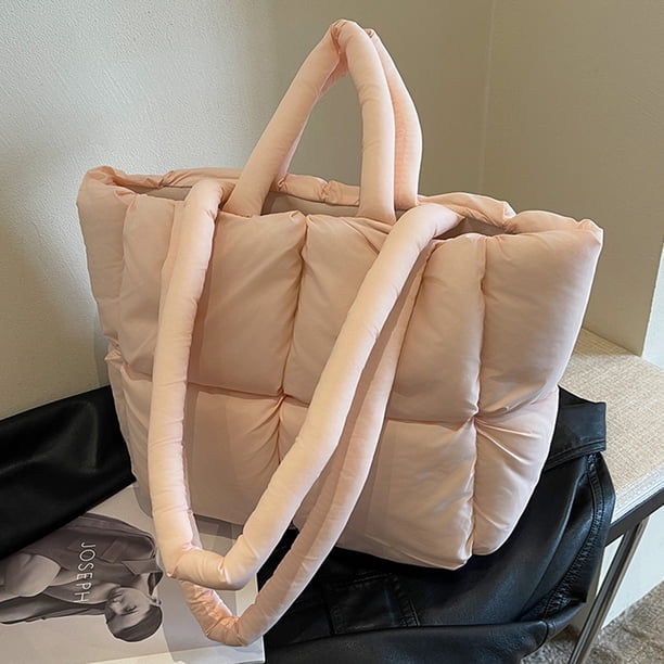 Bolso de hombro acolchado para mujer, bolso Hobo informal con asa superior, bolso de compras con almohada
