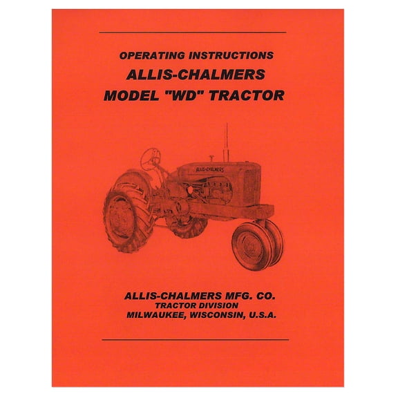 Operator Manual Reprint Fits Allis Chalmers Tractor
