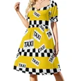 thumbnail image 2 of York Yellow Taxi Cab Pattern Sleeveless Dress evening dresses women birthday dress for women luxury 2024 Women's summer suit, 2 of 7