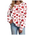 thumbnail image 5 of vigerkar Valentine Sweatshirt Women Oversized Hearts Long Sleeve Shirt Heart Sweatshirts Gift for Her (Watermelon Red, XXL), 5 of 9