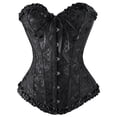 thumbnail image 2 of LEKDFST Black Lace Corset Tops for Women Plus Size Corset Bustier Lace Up Overbust Bustier Lingerie Bodyshaper Tops XS, 2 of 5