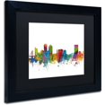 thumbnail image 2 of Trademark Fine Art 'Wichita Kansas Skyline' Canvas Art by Michael Tompsett, Black Matte, Black Frame, 2 of 4