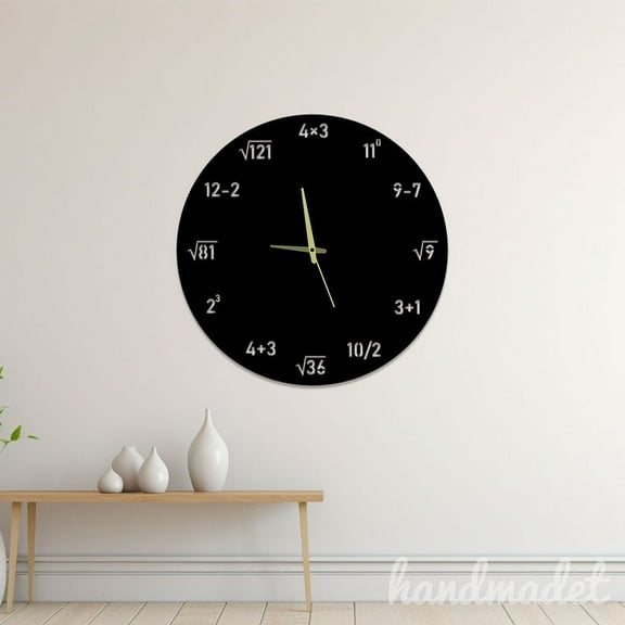 Handmadetneonsign Math Wall Clock Unique, Year Date Round Wall Clock, Text Oversize Wall Clock 59664